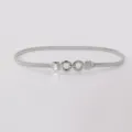 Cadena de cintura de resorte de metal plateado para mujer, cinturón elástico elegante. - Estilo 2: Plateado