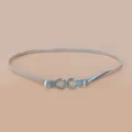 Cinturón de cintura elástica de metal plateado para mujer con hebilla de diamantes de imitación - Estilo 3: Plateado