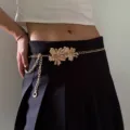 Gold Metal Hollow Flower Tassel Waist Chain Bohemian Body Jewelry for Women Style SKU - Fireworks / Gold