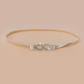 Cinturón de cintura elástico dorado para mujer con hebilla de estrás elegante y fino - Estilo 3: Dorado