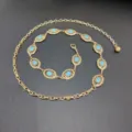 Vintage Women Gold Waist Chain Dress Metal Belt Turquoise Decorative Jewelry Chic - Style B Small Compass Waist Chain / Gold