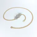 Elegant gold rhinestone flower waist chain for women, sparkling crystal body chain jewelry. - Rhinestone Flower / Gold
