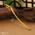 Especificaciones de tamaño detalladas para el palillo de pelo chino dorado vintage - Estilo Floral Nube Oro Mate (T4-0078-3600)