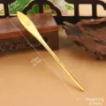 Detailed size specifications for an elegant golden vintage Chinese style hair pin - Leaf Shape Bead Style (T4-0109A-3800)