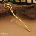 Pasador de pelo retro dorado con diseño de nube, 17 cm de largo y peso detallado - Estilo Patrón Nube Oro Mate (T4-0088-3600)