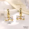 Goldene Schleifen-Creolen mit Zirkonia, Maße 1,83x1,2cm, Gewicht 4,1g Produktdetails - Gold Herz Strass Schleifen-Stil (2-186853500)