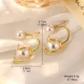 Detailansicht der Perlen-Ohrringe mit Schmetterling, 2,7 cm hoch und 5,3 g schwer. - Perlen-Schleifen-Stil (2-18700-4800)