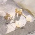 Vue détaillée des boucles d'oreilles perles nœud avec 3,6 cm de long et 3,45 g de poids. - Style Noeud Papillon / Style Nœud Papillon (2-18821-4600)