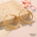 Boucles d'oreilles créoles dorées tressées avec mesures et poids - Style Créoles Tissées (2-27581-6500)