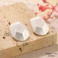 Élégantes boucles d'oreilles géométriques irrégulières en argent mat pour femme - Style Polygone Rayé (2-A27649A-4200)