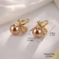 Detaillierte Maße und Gewichtsangaben für elegante goldene Schleifen-Perlenohrringe - Champagner Perle Schleife (2-18673-5000)