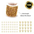 18K vergoldete Edelstahl-Perlenkette mit 20 Karabinerverschlüssen und 40 Biegeringen - Kreuzperlenkette (Set) / Gold