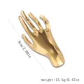Exquisite goldene Hand-Brosche aus Edelstahl mit Angabe von 8 cm Länge und 13,5 g Gewicht Details - Einzelne Hand Brosche / Gold