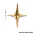 Exquisite goldene vierzackige Sternbrosche aus Edelstahl, Länge 7,4 cm, verblasst nicht - Kompass Stern Brosche / Gold