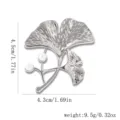 Eleganter Ginkgoblatt-Anstecknadel aus Edelstahl mit Perlen, Silber-Finish, 4,5cm x 4,3cm - Ginkgoblatt(13#) / Silber