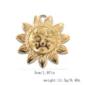 Goldene Sonnen-Anstecknadel aus Edelstahl, Durchmesser 5 cm Variante - Sonnengesicht Blume(20#) / Gold