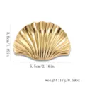 Eleganter goldfarbener Muschel-Brosche aus Edelstahl mit Maßangaben und Gewicht - Muschelform(16#) / Gold