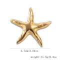 Eleganter vergoldeter Seestern-Broschen-Anstecker aus Edelstahl, 5,7 cm, 11,5 g Gewicht - Falten-Fünfstern Hydraulische Brosche (22#) / Gold