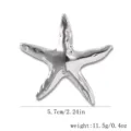 Glänzende Seestern-Brosche aus Edelstahl in Silber, eleganter 5,7 cm Anstecknadel - Falten-Fünfstern Hydraulische Brosche (21#) / Stahlfarben
