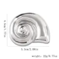 Hochglanzpolierte silberne Edelstahlschnecken-Brosche, Maße 5,3 cm x 4,5 cm - Schnecke Hydraulische Brosche (25#) / Stahlfarben