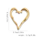 Eleganter goldener herzförmiger Edelstahl-Brosche mit Größen- und Gewichtsangaben - Herz Hydraulische Brosche (32#) / Gold