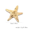 Vergoldete Seestern-Brosche aus lichtechtem Edelstahl für Bekleidungszubehör - Gepunkteter Fünfzackiger Stern Hydraulische Brosche (30#) / Gold