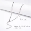 3mm breite silberne Halskette aus Edelstahl für Damen, verstellbare Länge 45+5cm - NK-Kette (4#) / 3.0mm Breite*45+5cm / Stahlfarben