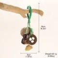 Detalle de instrumento musical de cáscara de semilla natural con dimensiones y peso - Carrillón Pequeño de Semilla Natural (LYG-0007-8400)