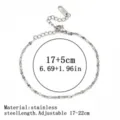 Verstellbares Armband aus silbernem Edelstahl mit gedrehter Kette, Länge 17-22 cm für Damen. - Lippenketten-Armband (101#) / 3mm / Stahlfarben