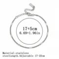 Verstellbares Armband aus 304L-Edelstahl, Länge 17–22 cm, in eleganter Silberoptik - Poliertes Panzerketten-Armband (115#) / 2.3mm / Stahlfarben