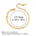 Hochwertiges vergoldetes Edelstahl-Delfinarmband mit verstellbarer Verlängerungskette - Handgefertigter Delfin-Stil (13#) / 5mm / Gold