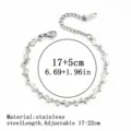 Minimalistisches Delphin-Gliederarmband aus Edelstahl mit verstellbarer 17-22cm Kette - Handgefertigter Delfin-Stil (14#) / 5mm / Stahlfarben