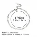 Minimalistisches silbernes Stern-Gliederkettenarmband aus Edelstahl, verstellbar 17-22cm - Handgefertigtes Sternarmband (23#) / 4mm / Stahlfarben