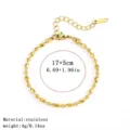 Goldene Edelstahl-Kugelkette mit Verlängerung, 17+5cm Länge, 4g Gewicht, Damenmode - 1:1 Reisperlenkette (29#) / 3mm / Stahlfarben