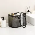 Grande borsa doccia in rete borsa da toeletta cestino da bagno portatile nero utile - Versione Corta / Nero
