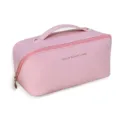 Pink PU leather cosmetic bag travel toiletry pouch large capacity makeup organizer case for women. - Rose Pink