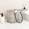 Pratico cesto doccia grigio in rete borsa da toeletta portatile con manici per bagno. - Versione Corta / Grigio