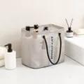 Borsa doccia a rete grigia cestino da bagno portatile organizer per articoli da toeletta - Versione Extra Alta / Grigio