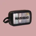 Black clear PVC wash bag, waterproof cosmetic organizer, large capacity travel storage. - Single Layer Medium / Black
