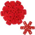 Rode sneeuwvlok vilt panbeschermers en verdelers voor feestelijke kerstkeukenopslag - Set / Rood
