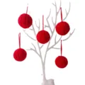 Set of 5cm red yarn balls for Christmas tree hanging decorations and DIY crafts. - 100pcs Pack / Red