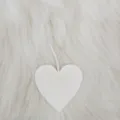 Elegante decorazione a forma di cuore in feltro bianco per San Valentino e matrimoni - Bianco-Tinta Unita