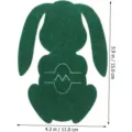 Detailed size specifications of green felt rabbit cutlery holder for Easter table decoration - Rabbit Egg Style / Green