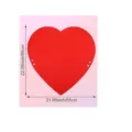 Detailed dimensions of the red heart-shaped felt chair cover for Valentine's Day decorations - Large Heart / 1 Piece