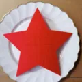 Festive red felt star-shaped cutlery holder and decorative tableware for Christmas - Five-pointed Star / Red