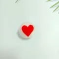 Palla asciugatrice in lana fatta a mano con design a cuore rosso per il bucato - Motivo Cuore