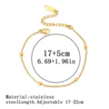 Elegantes 18K vergoldetes Edelstahl-Perlenarmband, verstellbare Länge von 17-22 cm - Seitenclip-Perlenkette (3#) / 1.0mm / Gold