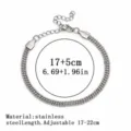 Dreireihiges silbernes Kugelkettenarmband aus Edelstahl mit verstellbarer Verlängerung - Dreireihiges Perlenketten-Armband (109#) / Stahlfarben