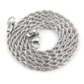 Hochwertige silberne Edelstahl-Kordelkette mit einem stabilen Karabinerverschluss - Gedrehte Kette (6#)