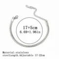 Silbernes Edelstahl-Gliederarmband mit verstellbarer Länge von 17–22 cm - FR-Kettenarmband (105#) / 4.5mm / Stahlfarben